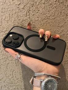 Étui de protection transparent de luxe pour iPhone 17, 16, 15, 14, 13, 12, 11 Pro Max, en acrylique transparent, prend en charge la charge sans fil magnétique, étanche, antichoc, anti-chute, anti-rayures. - Gris - Voir 4