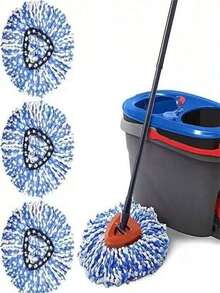 1pc Microfiber Mop Replacement Heads, Compatible With O-Cedar System,Mop Refill HeadsReplacements, Washable Replacement Mop Cloth, DustRemoval Mop Head, Wet And Dry Use, Easy To Clean, Cleaning Supplies,Back To School Supplies - 多色的 - 查看 12