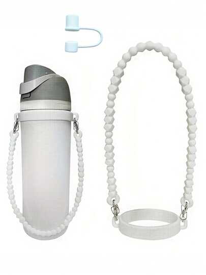 Silicone Water Bottle Handle With Bendable Straw Cover, Silicone Water Bottle Carrier Strap With Holder Ring, Outdoor Portable Anti-Drop Bottle Lanyard For Women, Universal Fit Carrier Sling For Sports & Travel Water Bottles, Silicone Elastic Cup Ring Sling, Holder With Hand Strap, Durable Secure Cup Accessories, Ideal For Outdoor, Gym, Hiking & Walking, Water Bottle Handle Lanyard, Fashionable Carry Strap, Perfect Family Gift