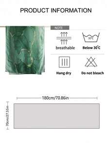 1件装女士时尚百搭波西米亚大理石纹理头巾，适合所有季节的穆斯林头巾，柔软亲肤，2026新款头巾 - 綠色 - 查看 6