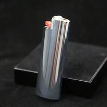 1pc Metal Iridescent Plated Lighter Case, Suitable For BIC J6 Full Size Lighters - Fashionable & Durable Lighter Holder, Metal Lighter Case, Windproof Minimalist Vintage Durable, Metal Lighter Shell, Push-Button Closure, Compact & Lightweight, Non-Slip Design, Explosion-Proof, Suitable For Lighters And Matches - Multiple Styles - View 7