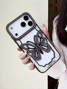 新款电镀水钻镂空蝴蝶高端手机壳，兼容苹果17/17Pro/17Promax、16/16Pro/16Promax、15/15Pro/15Promax、14/14Pro/14Promax、13/13Pro/13Promax，防尘，高性价比，热门款 + S25U/S24U/S23U/A56/A55/A54 - 彩色 - 查看 5