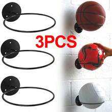 Wall-Mounted Football/Soccer/Basketball Holder – Metal Storage Rack 3PCS - Black - View 1