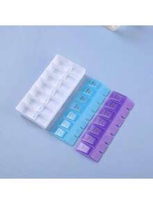 7-Day Universal Pill Box, Portable Mini Large Capacity English 7-Compartment Pill Organizer, Medication Storage Box - Mini Portable Rectangular Medicine Box Storage Box - View 3