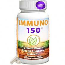 Immuno 150, Immune Support Supplement, Packed With 70 Plant Minerals, 13 Essential Vitamins And 68 Additional Nutrients-150 Vegetable Capsules- Immune Boost For All Age Groups - 150 Count - 查看 7