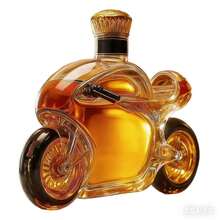 280ml 手工摩托車主題玻璃酒瓶，獨特居家酒吧禮物，適合送給男性 - as pic - 查看 4