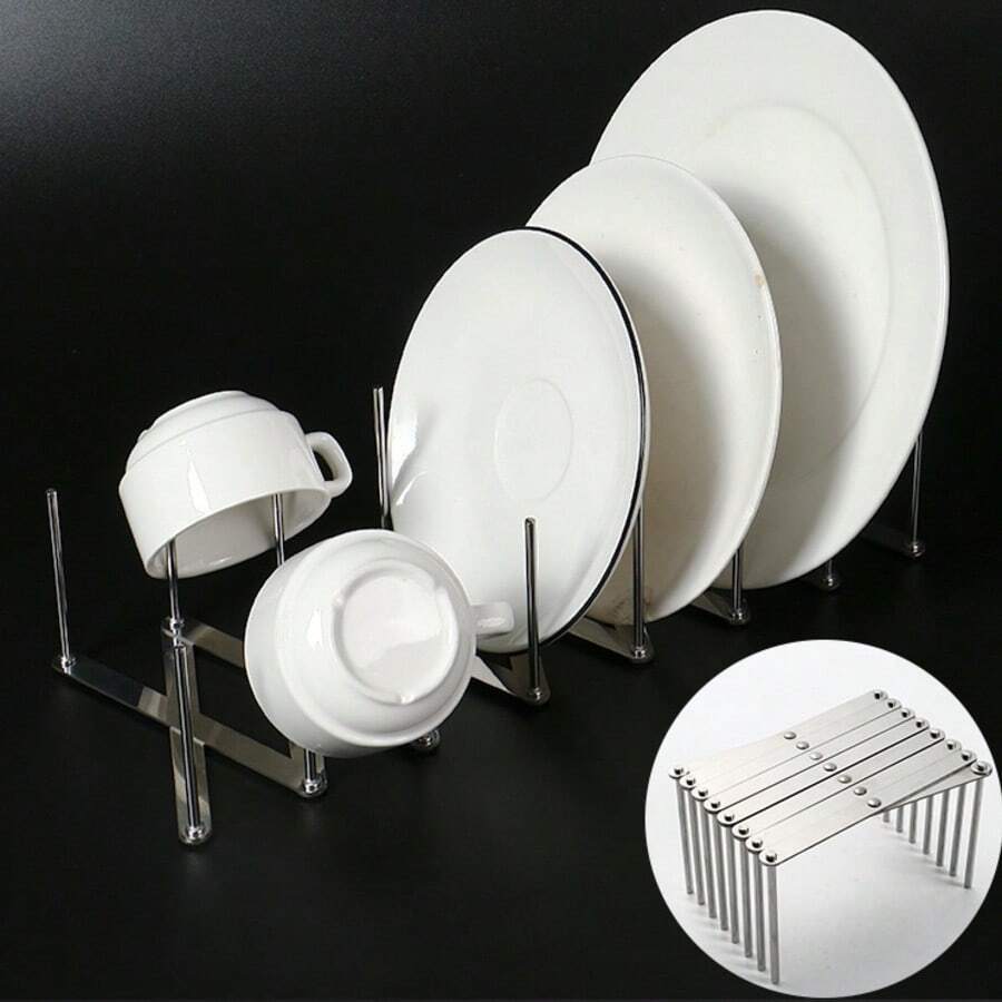 Bộ 3 giá đỡ nắp nồi đa năng màu bạc, có thể gấp gọn, dung tích lớn, thích hợp đựng đồ dùng nhà bếp, món quà tân gia ý nghĩa. - Xem 1