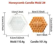 蜂巢蜜蜂硅胶模具 - 心形和六边形 - 制作精美的手工皂、蜡烛和树脂工艺品 - 非常适合 DIY 礼品制作 - Bee - 查看 12