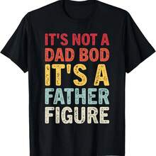 It's Not A Dad Bod It's A Father Figure Retro Vintage  T-Shirt - 黑色 - 查看 1