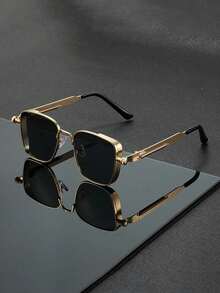 1pc Vintage Steampunk Style Fashionable Eyeglasses, Stylish Unisex For All Seasons - Multicolor - View 3