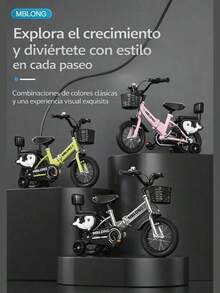 Bicicleta de equilibrio con Ruedas de entrenamiento Bici con asientos y manubrio ajustables - Rosa - Ver 4