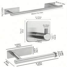 6pcs Bathroom Hardware Set - Towel Rack, Toilet Paper Holder, Robe Hook, Wall Mounted, Mother's Day Gift - Multicolor - View 8