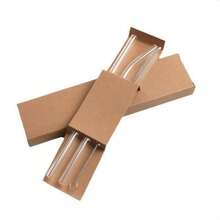 2支/4支透明玻璃吸管套装，带清洁刷 - 可重复使用且防碎，弯头和直头款式，牛皮纸包装，厨房配件 - 查看 9