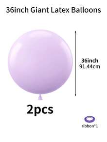 36英寸/18英寸大号圆形薰衣草/淡紫色乳胶气球，2/4/6/10/18/30个套装，适用于复活节、婚礼、新娘送礼会、单身派对、生日、性别揭晓派对、周年纪念、蝴蝶公主主题派对装饰 - 淡紫色 - 查看 17
