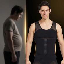 男士塑身背心 - 收腹塑形，吸汗透气，可调节腰带 - 彩色 - 查看 3