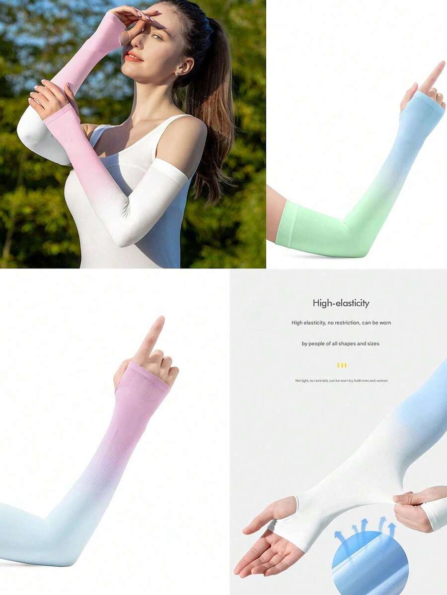 1 件新款时尚高品质男女通用防晒冰丝袖套，夏季男女通用冰丝护臂，护臂，防滑，适用于骑行、钓鱼、户外驾驶，防晒防紫外线，耐候性强，适合旅行、登山、健身、瑜伽，凉爽舒适，高弹力，性价比高，男女通用，弹性好，男女皆宜