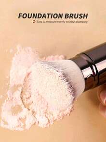 Retractable Face Foundation Brush With Cover, Full Aluminum Tube Foundation Brush, Blush Brush, Powder Brush, Multi-Functional Makeup Brush - Chocolate Brown - View 6