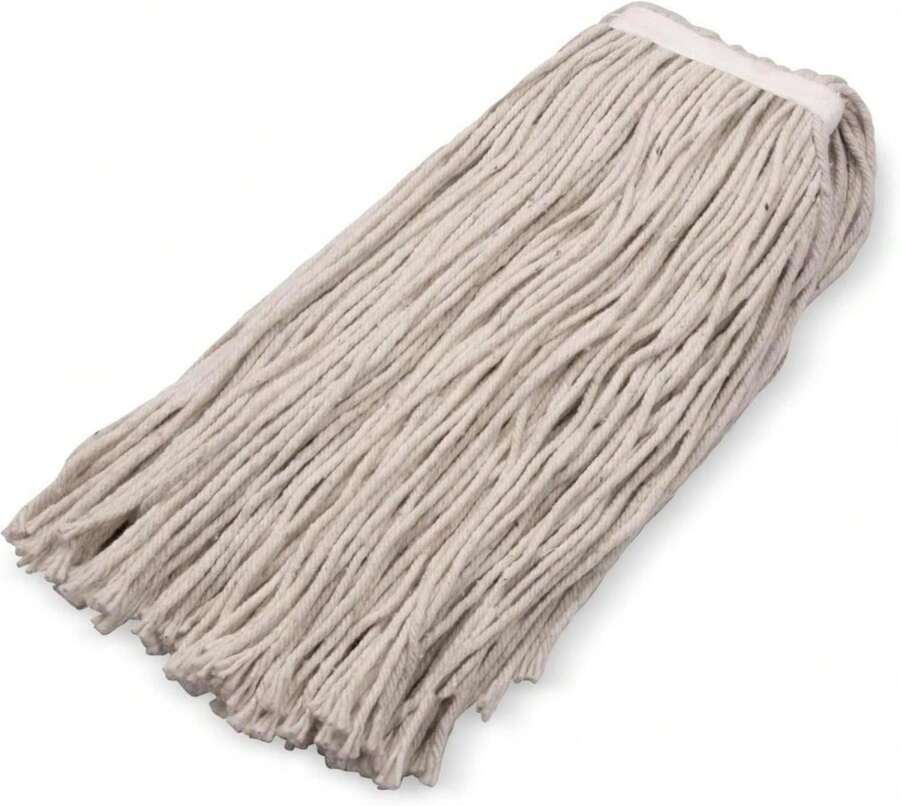 SPARTA Flo-Pac Cotton Mop Head, Cut-End, Narrow Band With White Band For Organized Cleaning, 32 Inches, Tan - ColorA - View 1