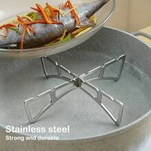 4/2 piezas Rejilla plegable resistente al calor de acero inoxidable/Rejilla plegable para vaporera/Rejilla portátil para vaporera, soporte aislante de agua/calor para el hogar y la cocina, fácil de limpiar y durable, herramienta de cocina esencial para barbacoa al aire libre, picnic, camping - Multicolor - Ver 5