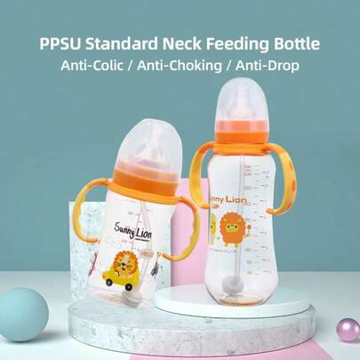 1pc/2pcs/3pcs PPSU Baby Bottles, 220ml, Anti-Colic, 360° Gravity Ball, Easy Grip Handle, Shockproof, Suitable For Newborns And Infants Daily Feeding