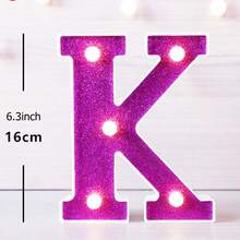 1件 16cm 紫色發光字母燈，家居裝飾 LED 字母燈，室內房間裝飾，婚禮求婚裝飾，生日派對裝飾字母燈牌 - 紫色 - 查看 20