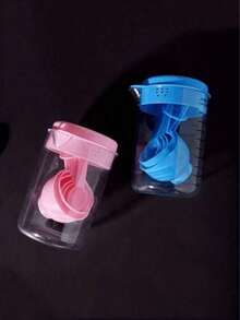 1 Juego de tazas y cucharas de medición, cucharas marcadas de plástico, herramientas de medición para hornear, juego de utensilios de cocina para hornear - Multicolor - Ver 4