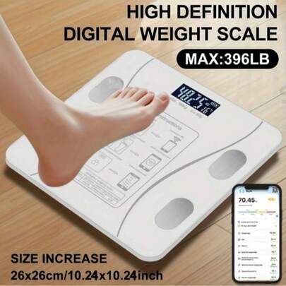 Smart Body Weight Scale With BMI, Body Fat Percentage And Muscle Mass Measurement, Syncs Data With Fitness Apps