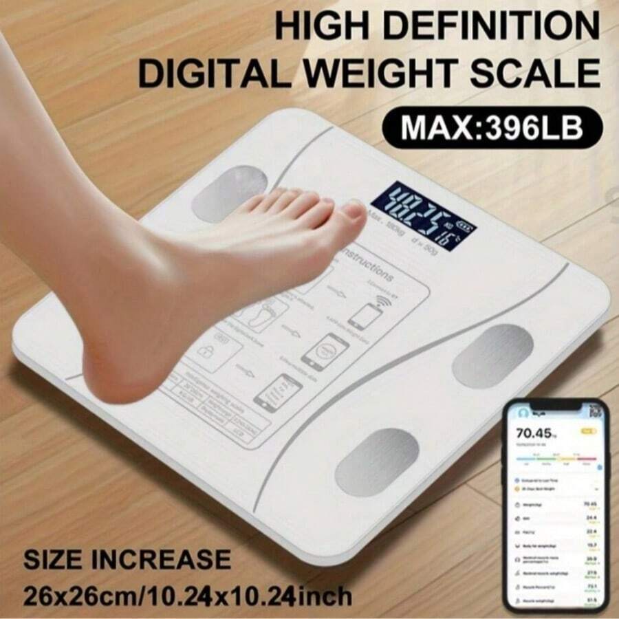 智能体重秤，可测量身体质量指数 (BMI)、体脂率和肌肉量，并将数据同步到健身应用程序