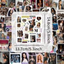 Nuevos Stickers de recortes de material de grupo de chicas K-pop coreano KATSEYE, pegatinas pequeñas impermeables para manualidades y scrapbooking DIY - Multicolor - Ver 7