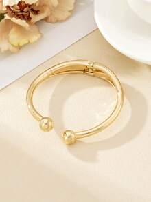 1pc Fashionable Versatile Charming Women's Metal Polished Open Bangle Bracelet, Smooth Surface, Gift For Friends - Bracelet - View 12