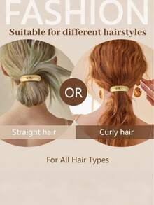 4 piezas Elegantes Sujetadores de Pelo de Metal, Scrunchies de Pelo de Lujo para Mujeres, Accesorios de Pelo Minimalistas, Sujetadores de Pelo Elásticos de Metal Lisos de Moda Retro, Regalo del Día de San Valentín, Sujetadores de Cola de Caballo, Lazos de Pelo, Bandas Elásticas para el Pelo, Accesorios de Pelo, Gimnasio, Baño, Suministros de Belleza - Dorado - Ver 6