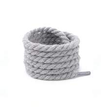 1 Pair Handmade Woven Hemp Shoelaces - Durable And Fashionable Braided Hemp Shoelaces, Suitable For Sneakers, Canvas Shoes And Casual Shoes, Available In Multiple Colors - Grey - View 5
