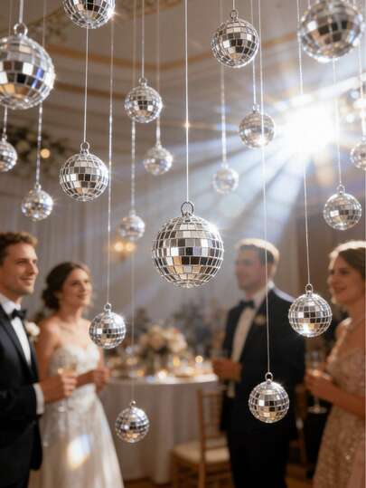 10pcs/Set Mirrored Disco Ball Hanging Tassel Ornament, 4cm Disco Ball + Fishing Line Accessory, Carnival Mini Disco Ball Hanging Decoration, Reflective Ball, Suitable For 70s Disco Theme Parties, Room Background Decoration, Birthdays, Weddings, Birthday Gifts, And Gifts.