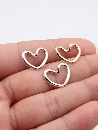 20pcs 17x15mm Twisted Design Hollow Heart Charms Pendant For DIY Jewelry Making Necklace Keychain Phone Chain Bracelet Making Accessories Handmade Craft Making Findings