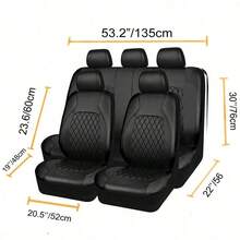 Bộ 1 bọc ghế ô tô bằng da PU, da PU chần hình thoi một đường, phù hợp với túi khí, thoáng khí và thoải mái, phù hợp với xe sedan, xe tải và SUV, chống thấm nước, chống bụi và chống bám bẩn. - bọc ghế - Xem 9