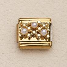1PC Stainless Steel Bracelet Accessories With Flowers, Butterflies, Shells And Other Elements, Used For DIY Bracelet Jewelry Making, Can Be Freely Matched With Different Styles.﻿ - Gold - View 25
