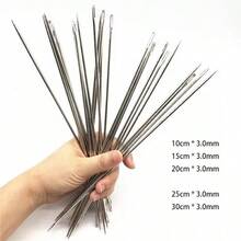 5-10pcs Wholesale Thick Needles 10-25cm (3.94-9.84 Inches), 30cm (11.81 Inches) Large Eye Leather Sewing Needles, Steel Needles With Large Holes, Craft Tools - Silver 3.0mm - View 1