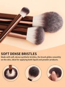Premium Soft Makeup Brush Set - Foundation Brush, Powder Brush, Concealer Brush, Water Drop Makeup Sponge, Full Makeup Brush Kit - Coffee Brown - View 7