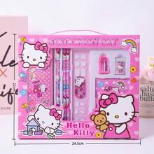 SANRIO 6pcs/Set Hello Kitty Cartoon Ruler, Pencil Sharpener, Eraser, Notebook Stationery Set, Creative Drawing & Office Supplies, Kitty Cat Stationery Gift Set (Some Accessories May Be Random) (Packaging Design Is Random) - Multicolor - View 5