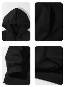 Women's Casual Fourth Wing Print Hooded Long Sleeve SweatshirtWarm And Comfortable - Black - View 2