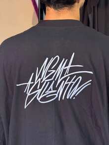 Chronic Oversized T-Shirt With Graffiti Print, Premium Promotion, New Release, Street Style, Skate - màu đen - Xem 3