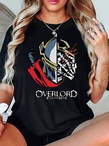 Overlord Shirt, Anime Shirt, Anime Graphic Tees, Gift For Him, Gift For Her, Ainz Shirt, Skeleton Knight Shirt, Necromancer Shirt - màu đen - Xem 7