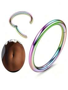 14G 肚脐环 316L 医用钢肚脐圈 透明立方氧化锆蛋白石肚脐环 卡扣式肚脐穿刺饰品 8mm 10mm 12mm 14mm - Clicker Belly Button Rings - 查看 19