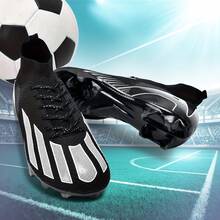 1 Par de Chuteiras de Futebol/Futebol Unissex para Adultos e Jovens, Sola Macia, Adequadas para Jogos, Treinos, Campos de Grama Macia ao Ar Livre, Botas de Futebol Leves para Campus, Sapatos de Futebol Profissionais de Alto Desempenho, Direta da Fábrica, Múltiplas Cores Disponíveis - Preto - Visão 5