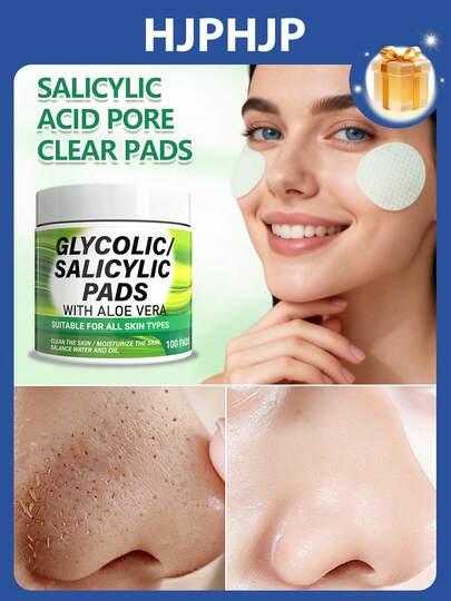 Bông tẩy trang Glycerin, Bông tẩy trang Salicylic Acid, Miếng tẩy tế bào chết AHA, BHA & Nha đam cho da mặt, Làm sạch sâu lỗ chân lông & Kiểm soát dầu, Cân bằng độ ẩm, Miếng tẩy tế bào chết nhẹ nhàng hàng ngày, Phù hợp với mọi loại da.