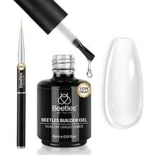 Beetles Builder Gel For Nails-Cover Nude Translucent 8 In 1 Nail Thickening Strengthening Building Apex - 1Pcs 15Ml Low Heat Clear - 查看 8