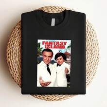 women t-shirt print Fantasy Island Tv Show T Shirt 1980s Television Sitcom Fan long or short sleeves - Schwarz - Übersicht 3