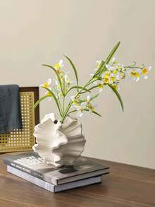 Bình hoa điêu khắc hiện đại được nâng cấp, giá đỡ hoa trang trí hình sóng độc đáo, thích hợp cho phòng khách, phòng ngủ, trang trí bàn làm vật trang trí trung tâm tối giản cỡ nhỏ và lớn, lý tưởng cho đám cưới, trang trí nhà ngoài trời và làm quà tặng. - Kiểu sóng - Xem 13
