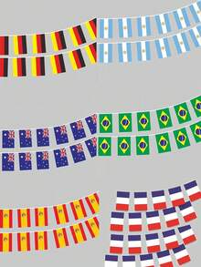 14cm X 21cm National Flag Pennant String, Durable Polyester Fabric, Perfect For Holiday Gifts, Suitable For Balcony, Garden, Stadium Decoration, Sports Events, Festivals, Lawns, Courtyards, Outdoor, Street Parties, Holidays, Birthdays, Graduations, 2026 Football Decor, Football Fans Decoration, USA Canada Mexico Football Cup, World Cup Decoration - Multicolor - View 6