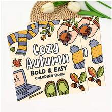 1 Book Warm Autumn Coloring Book 24 Sheets (120gsm Thick Paper) Upgraded Deluxe Edition (Suitable For Easter, Thanksgiving, Christmas, New Year And Valentine's Day Gifts) - Single Piece - View 4